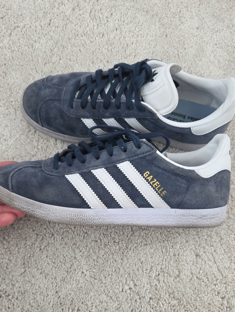 Adidas x Wales Bonner Gazelle Navy Suede Sneakers with White Stripes